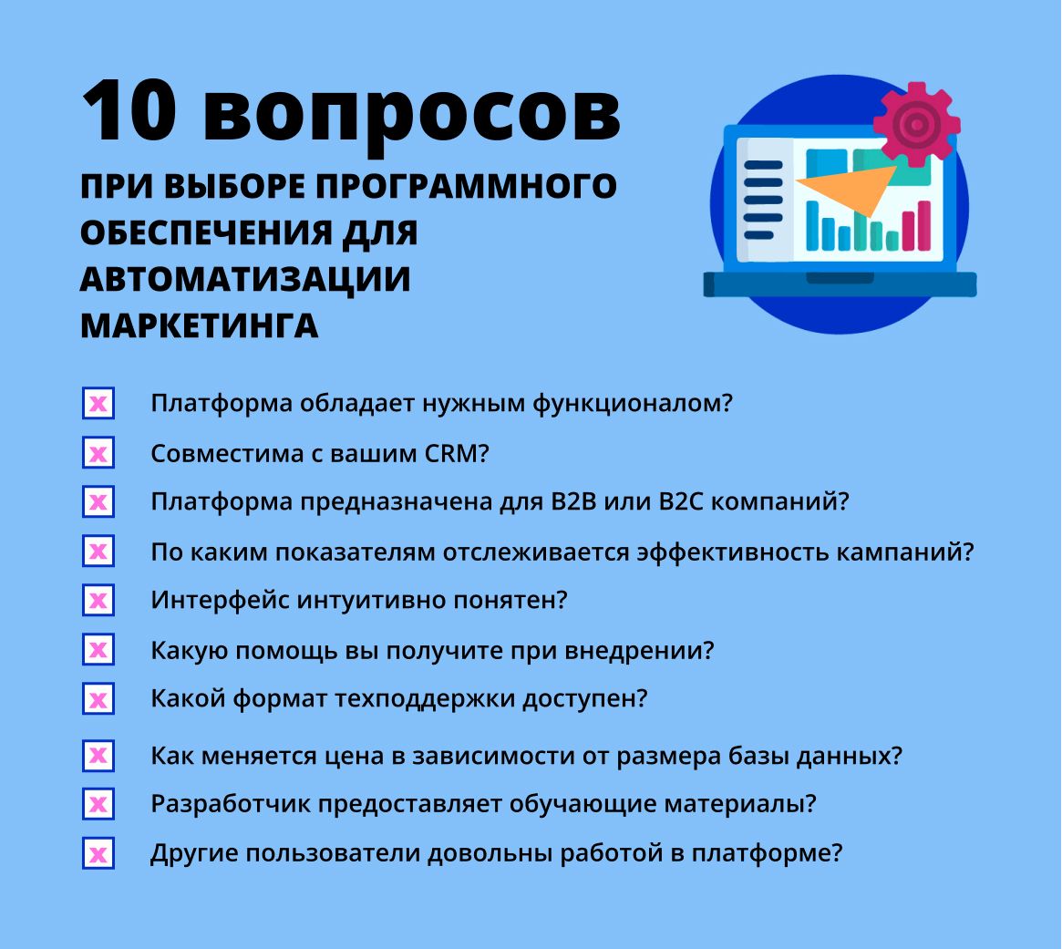 10 вопросов при выборе программного обеспечения для автоматизации маркетинга