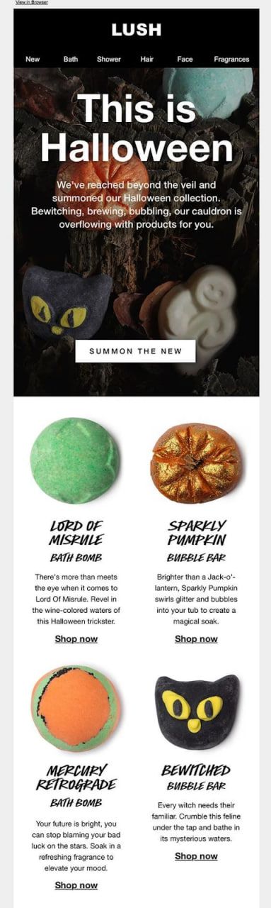 Пример от бренда Lush