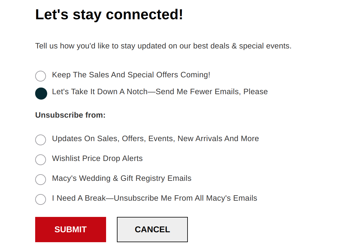 Unsubscribe