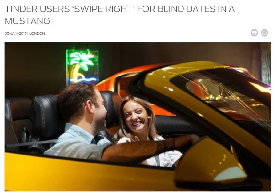 Tinder and Mustang collaboration