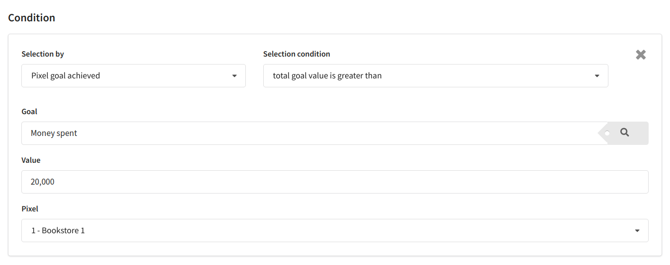 Configuring based on monetary value criterion