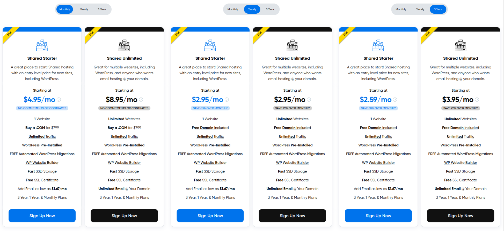 Dreamhost tariffs