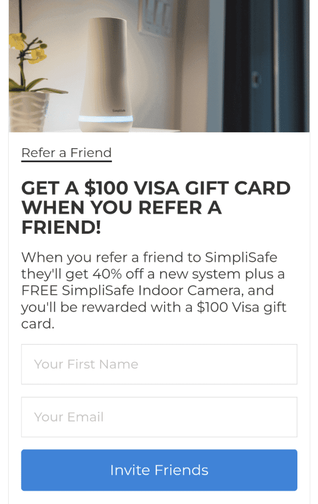 Referral program from SimpliSafe