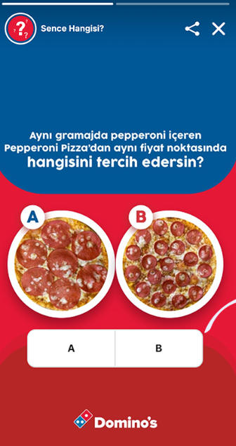 Stories example from Domino's